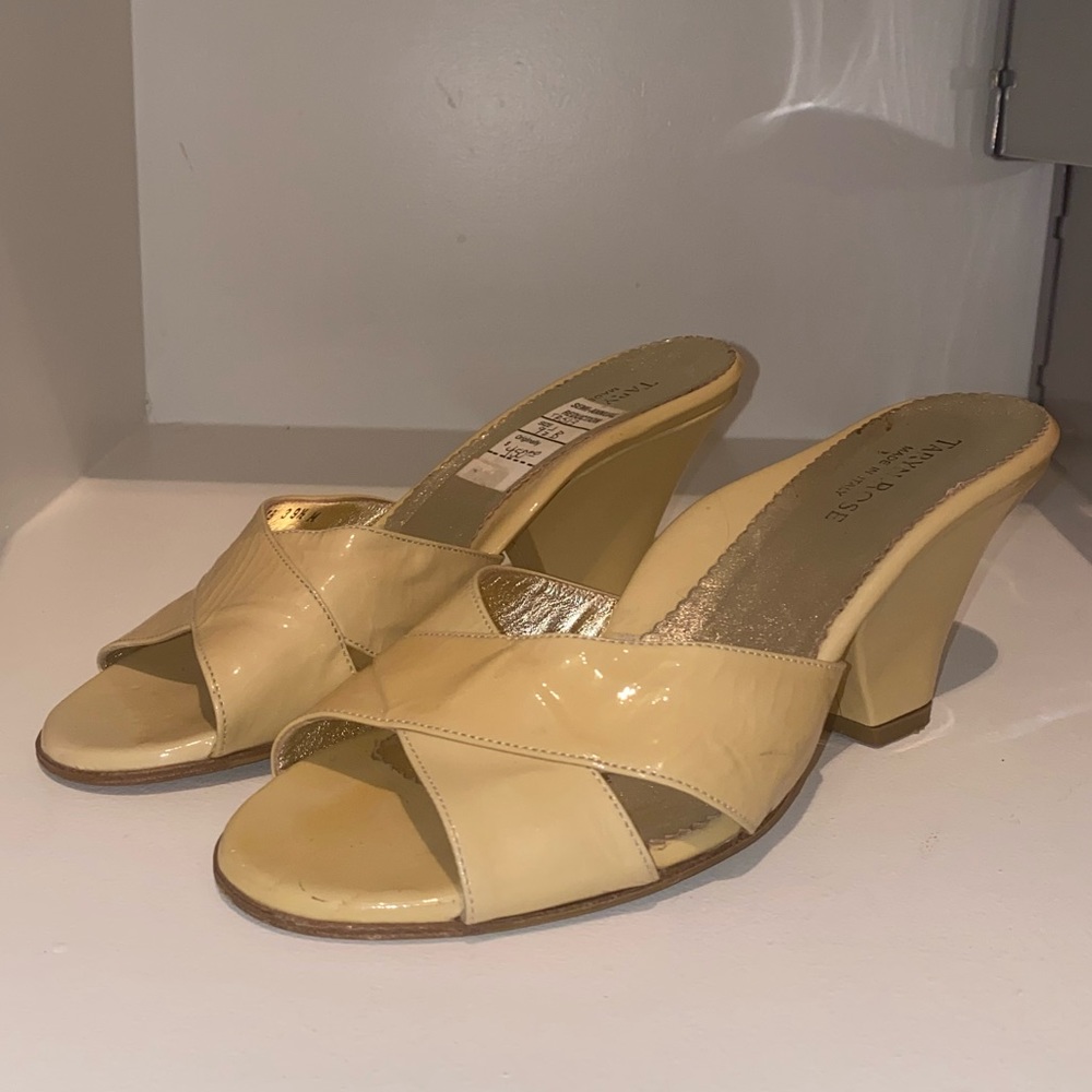 Taryn Rose Cream Block Heels
